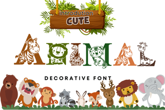 Cute Animal Fonts for Creative Projects & Crafts
